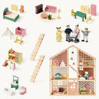 Tiny Land® Casa de muñecas Pegasus Sweetwood y muñecas de madera para casa de muñecas