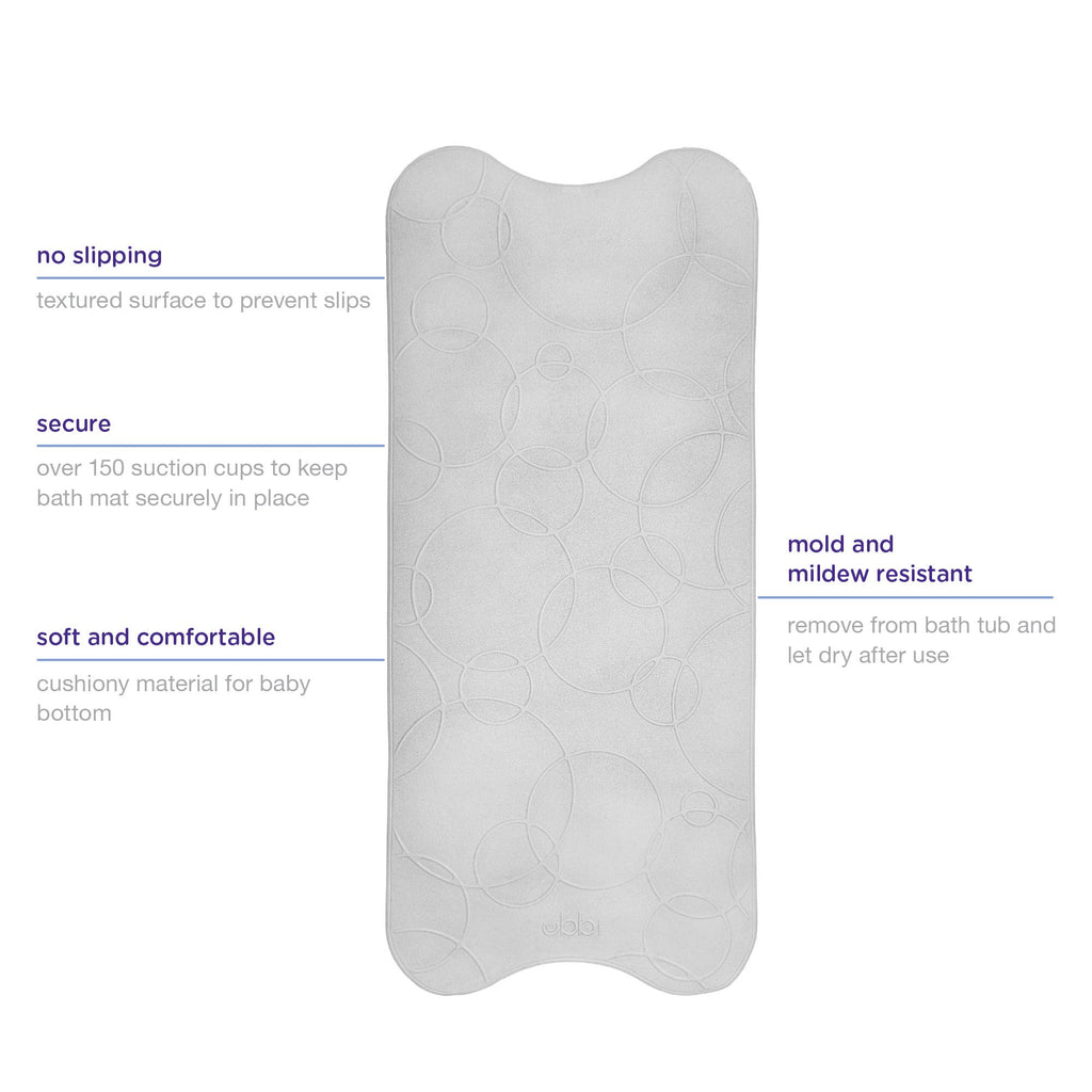 Non-Slip Gray Bath Mat for Babies & Toddlers