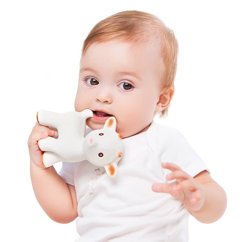 Natural Rubber Teether Goat, Non-Toxic, Mold-free Design