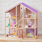 Tiny Land® Casa de muñecas de unicornio Sweetwood y muñecas de madera
