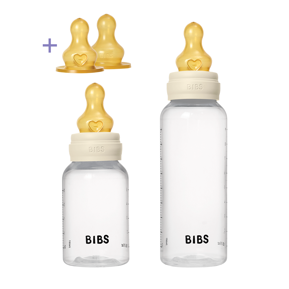 BIBS Grow & Flow Baby Bottle Set, 5oz + 9oz — Ivory