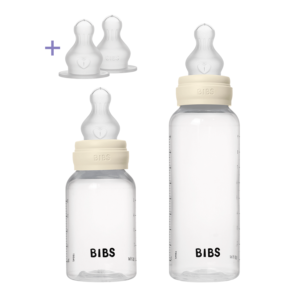 BIBS Grow & Flow Baby Bottle Set, 5oz + 9oz — Ivory