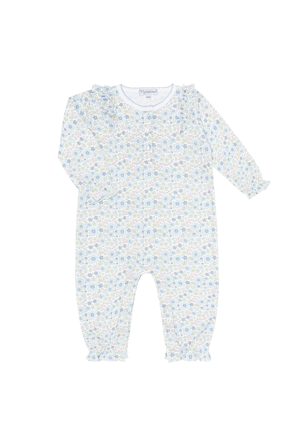 Blue Meadow Romper LS