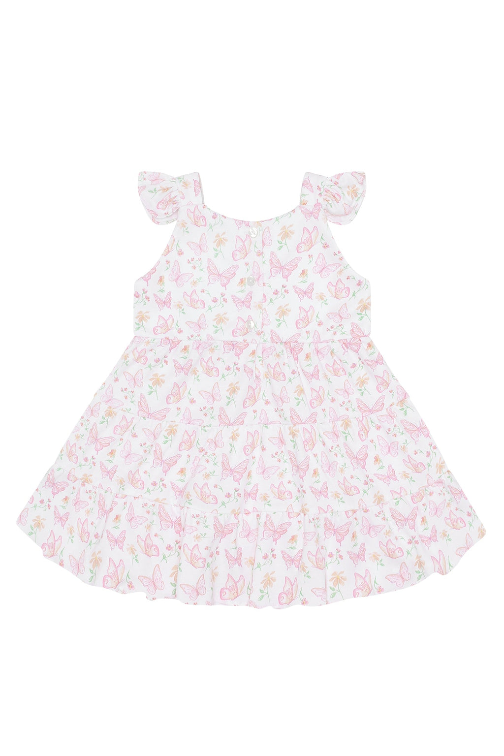 Butterflies Print Ruffle Dress
