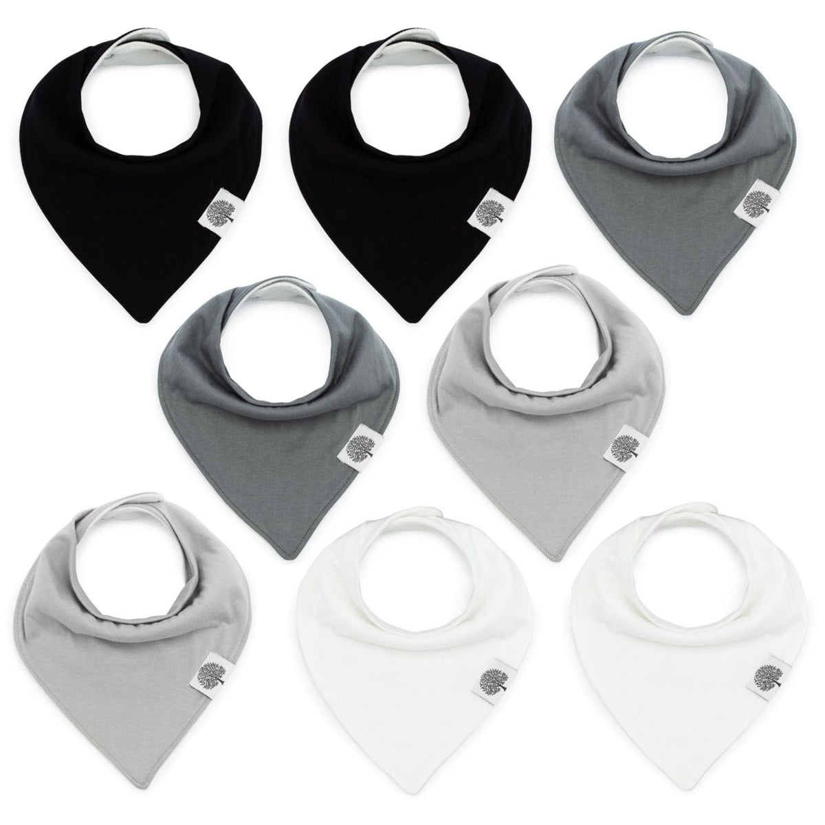 Set de 8 baberos tipo bandana Basics