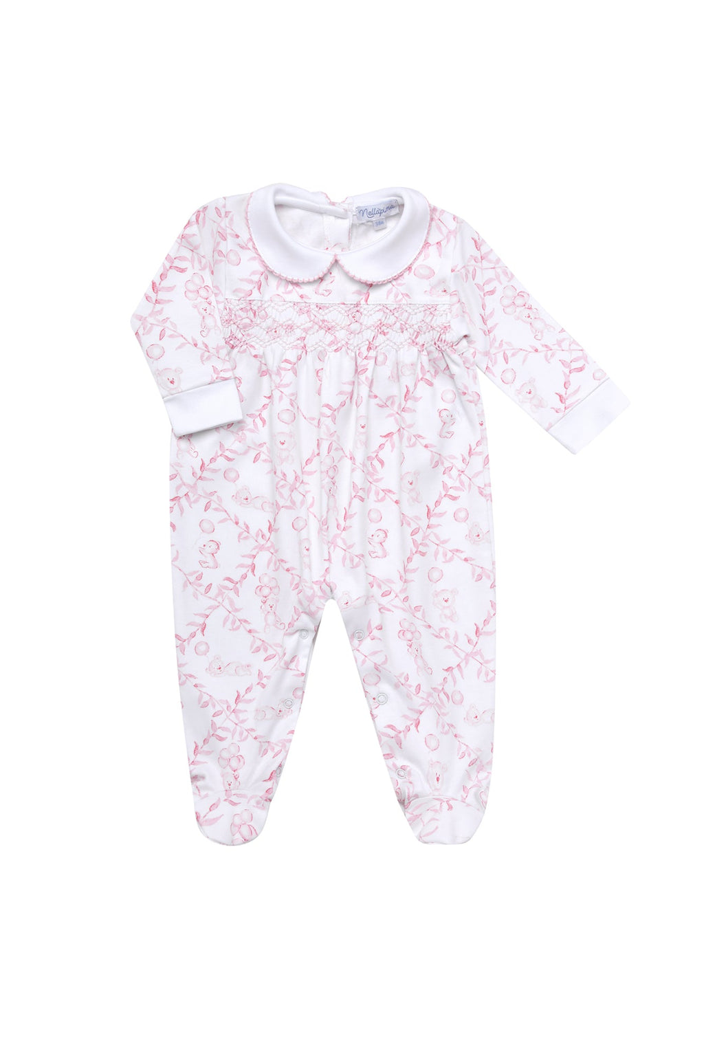 Bears Trellace Smocked Footie