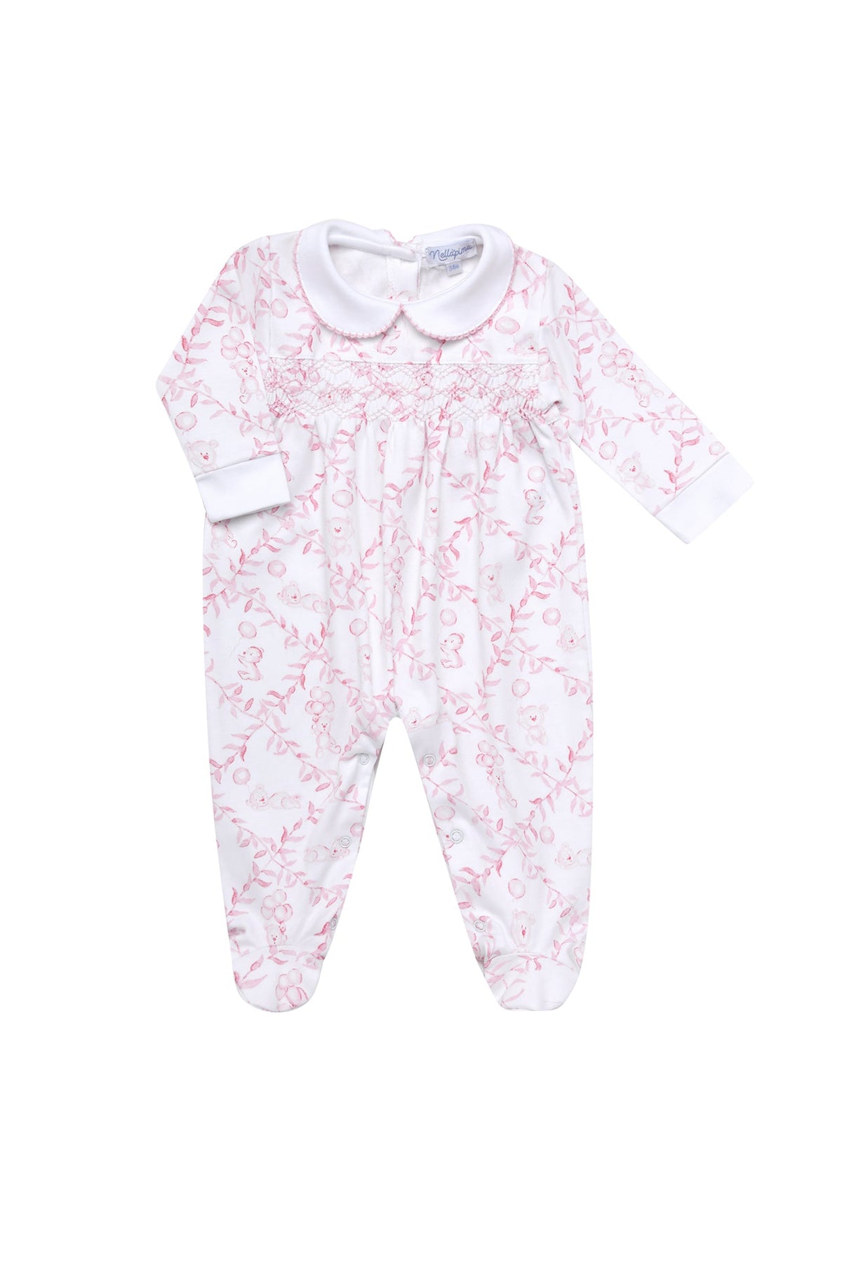 Bears Trellace Smocked Footie