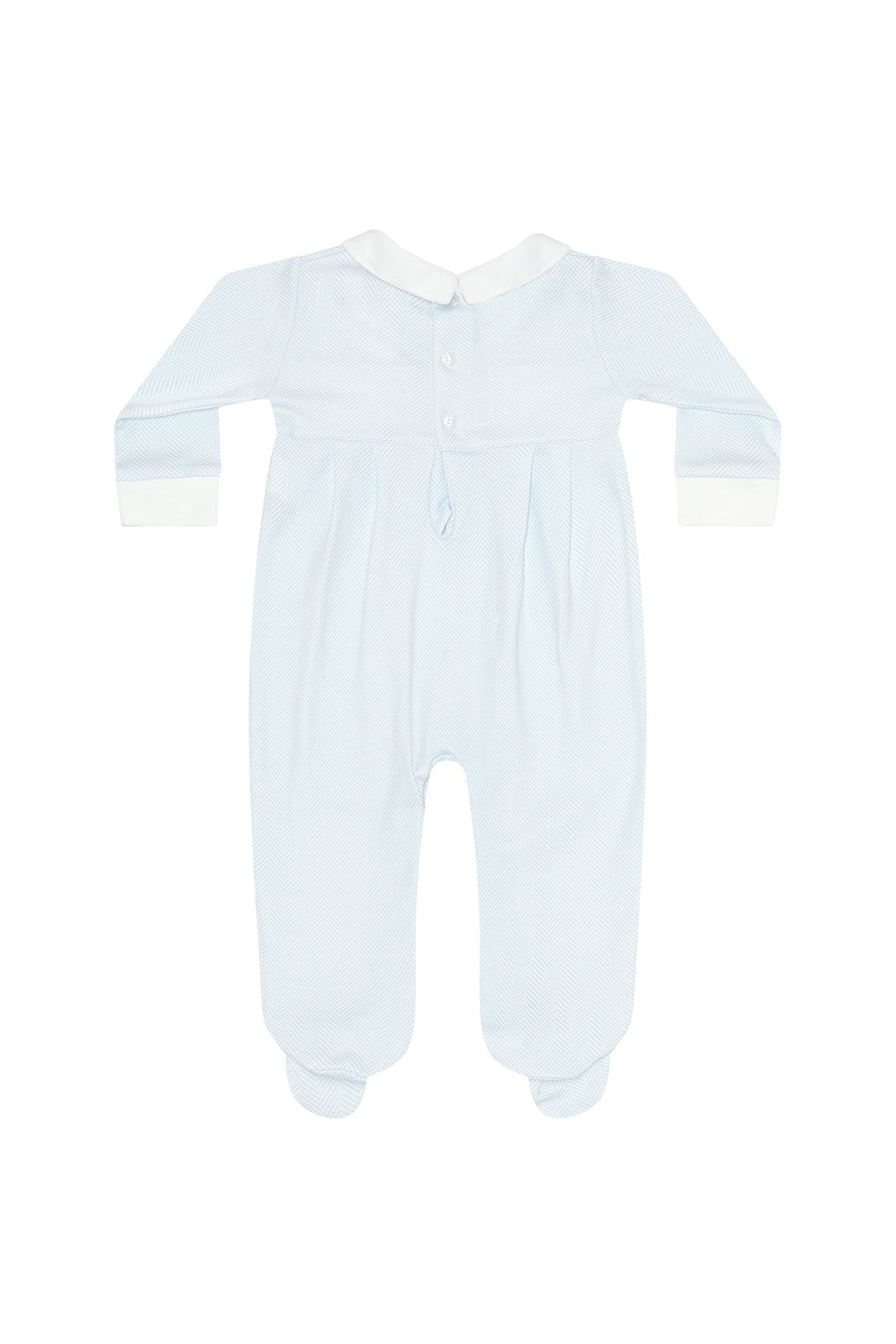 Herringbone Embroidered Footie