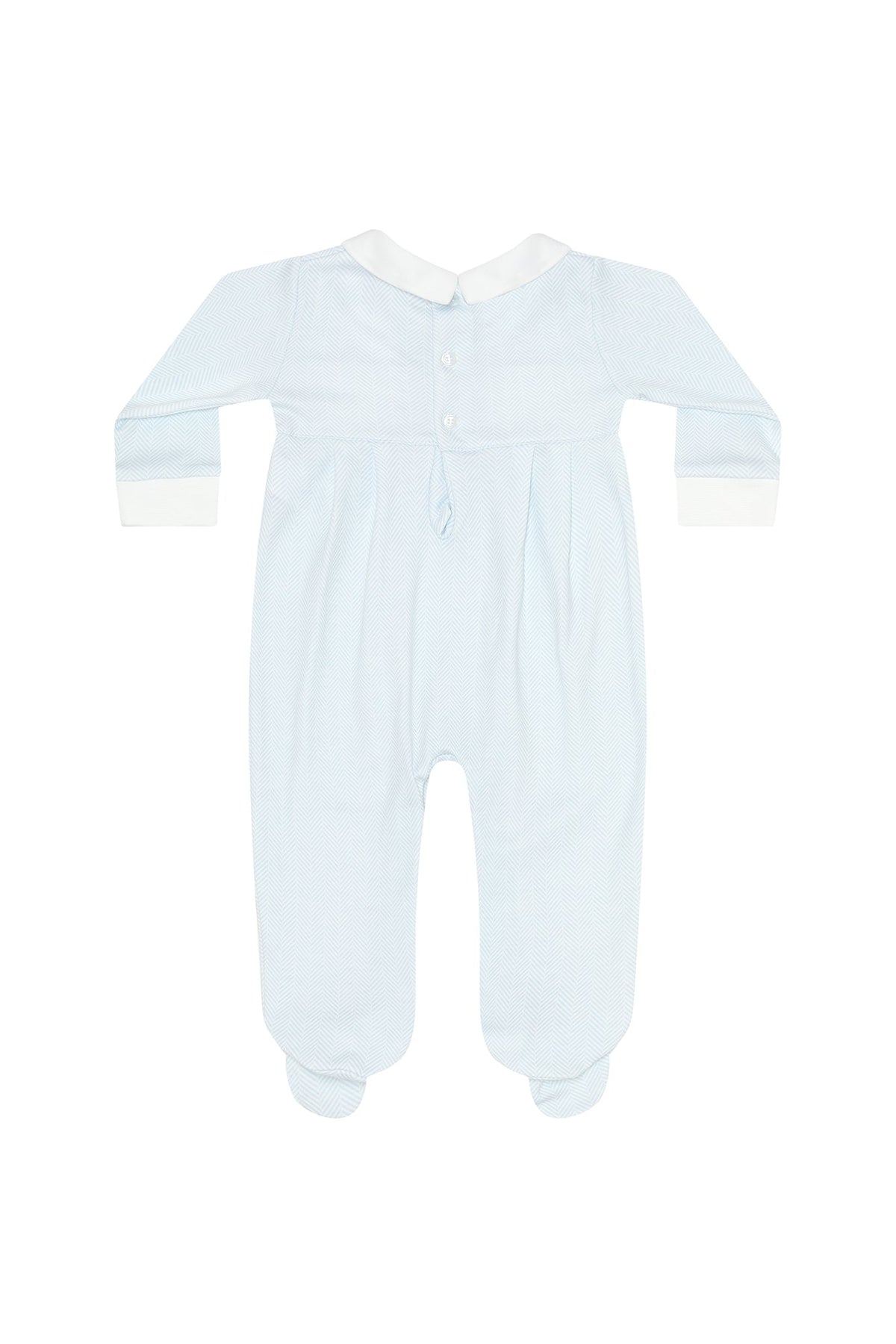 Herringbone Embroidered Footie