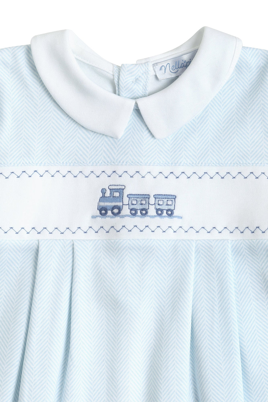 Herringbone Embroidered Footie