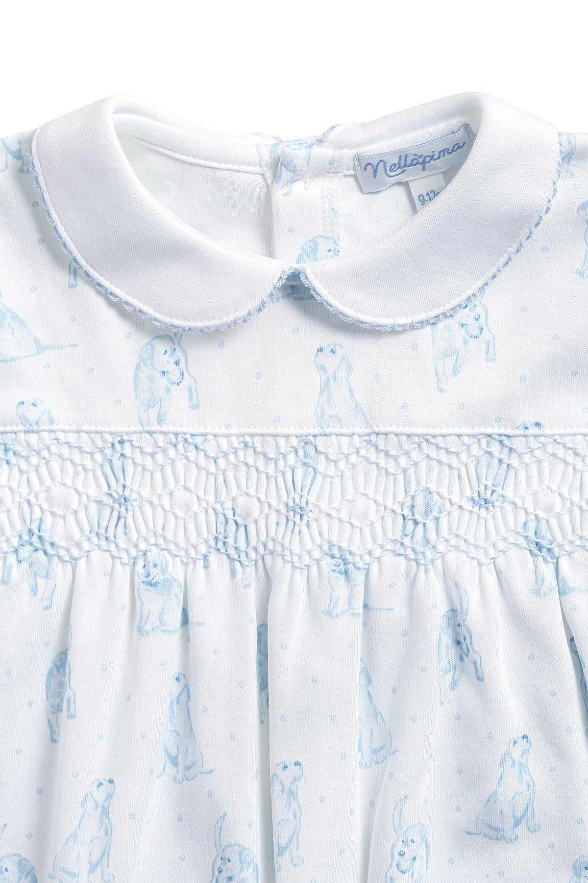 Puppy Love Print Smocked Footie