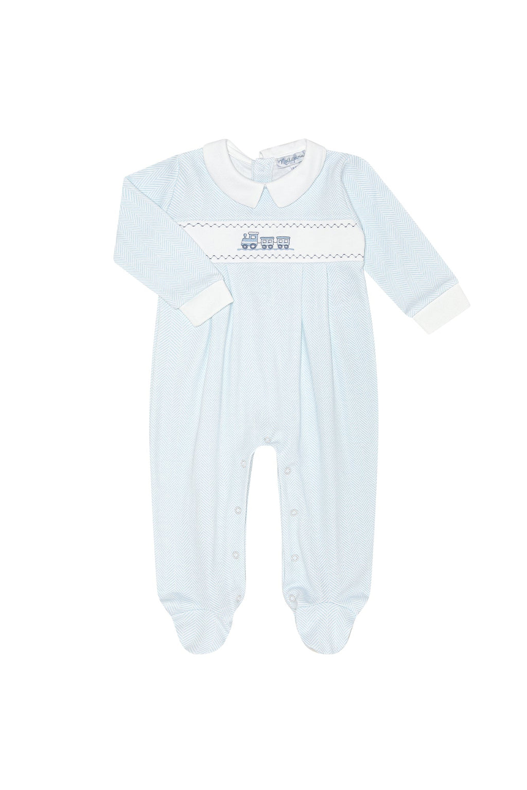 Herringbone Embroidered Footie