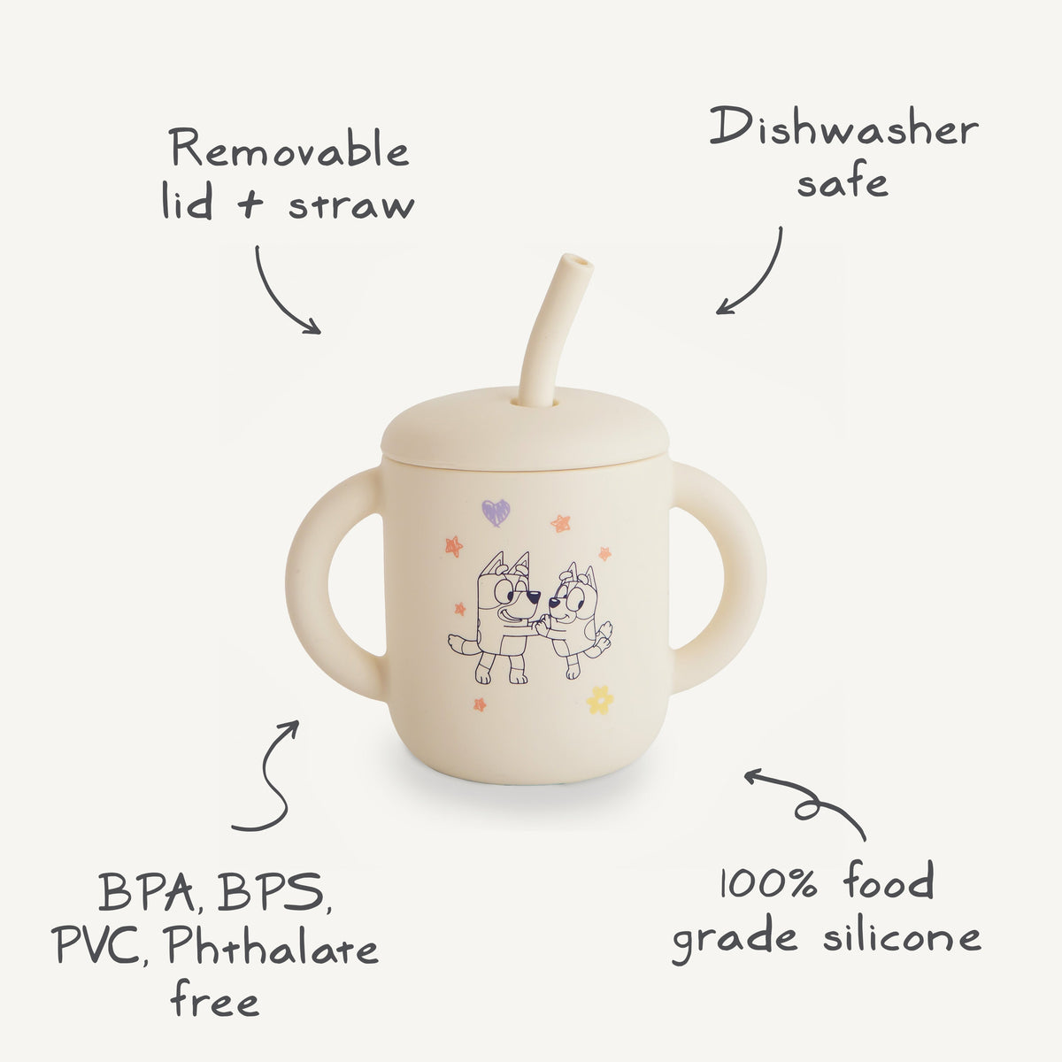 Bluey x Mushie Silicone Training Cup + Straw - Mushie