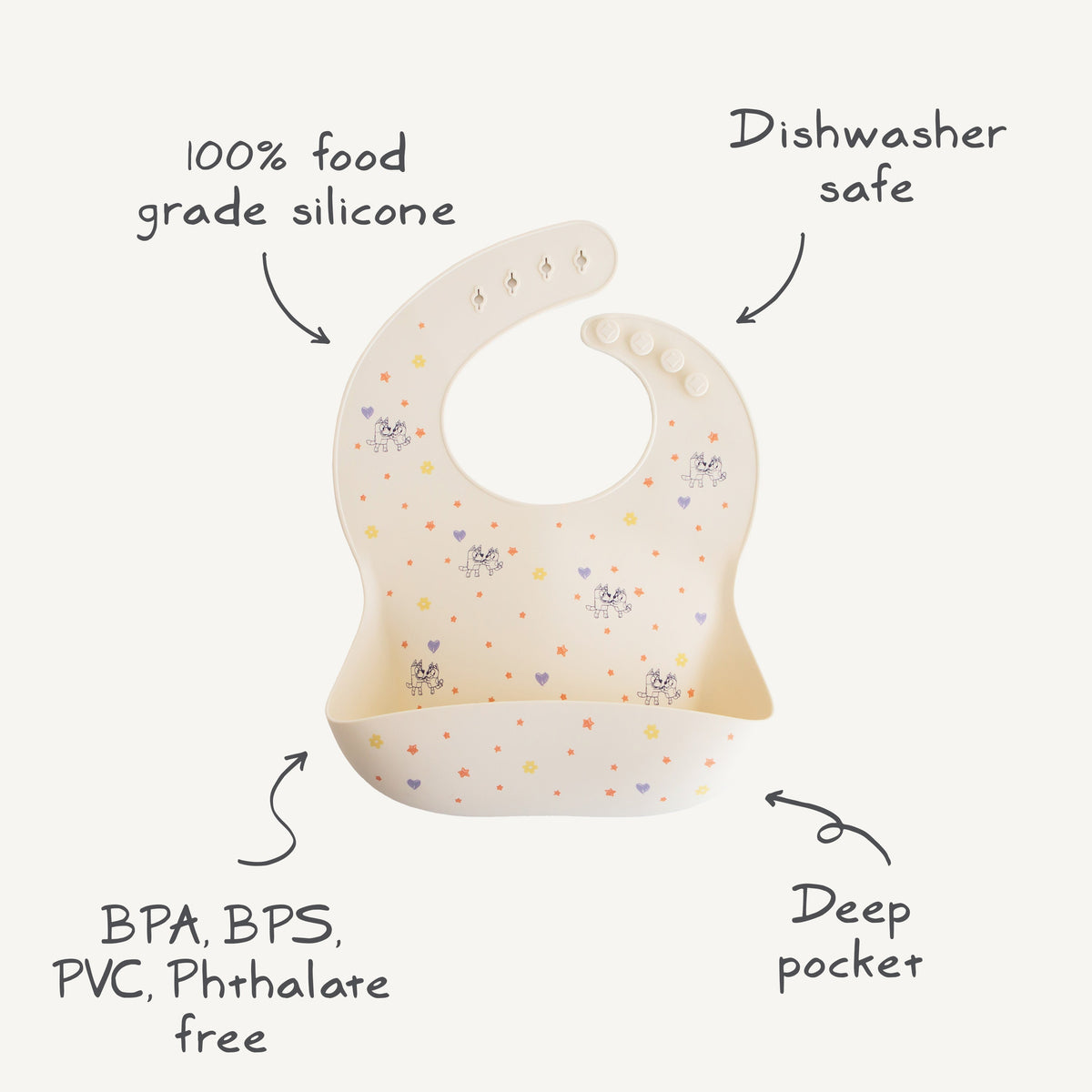 Bluey x Mushie Silicone Baby Bib - Mushie