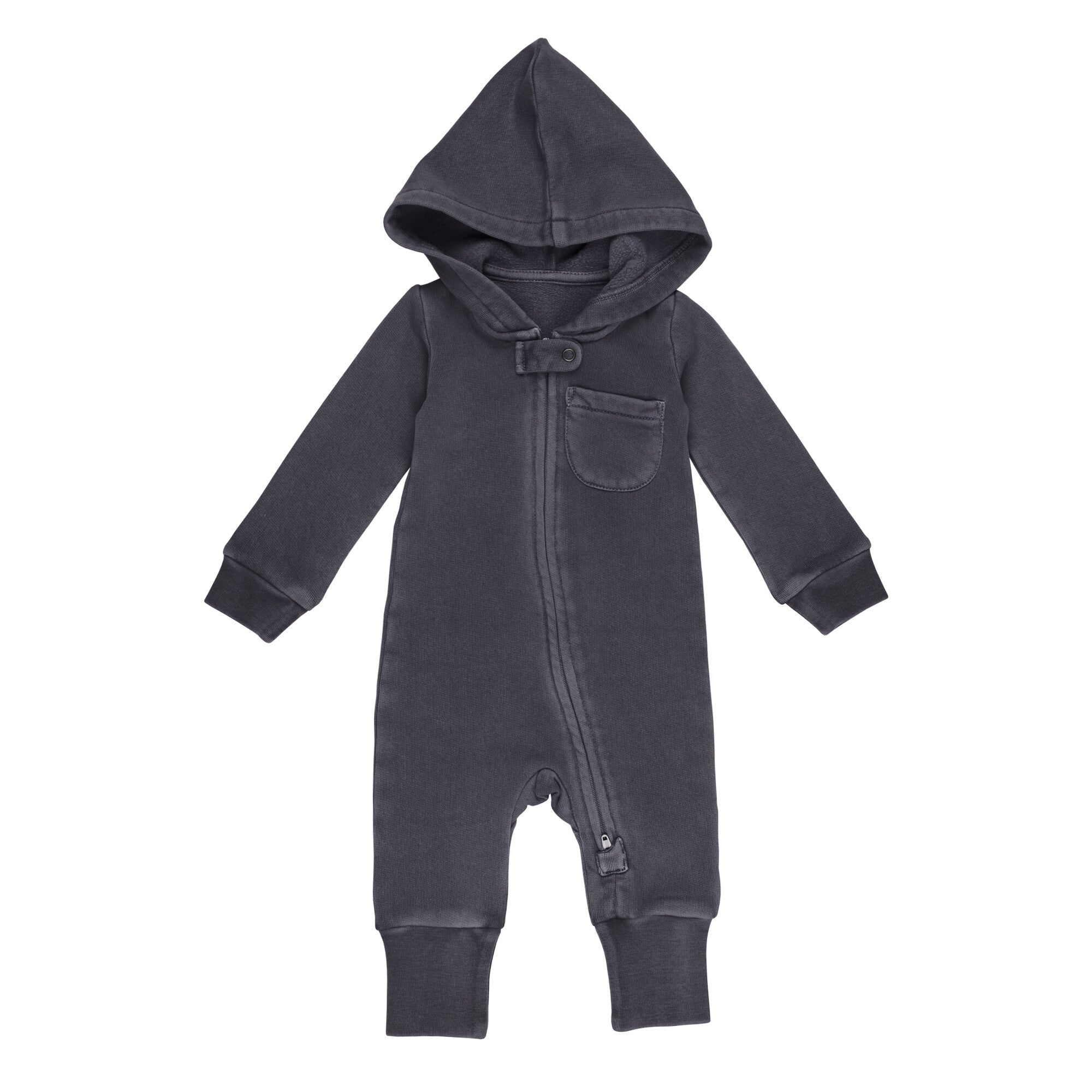 Coal | Organic Cozy Zipper Romper