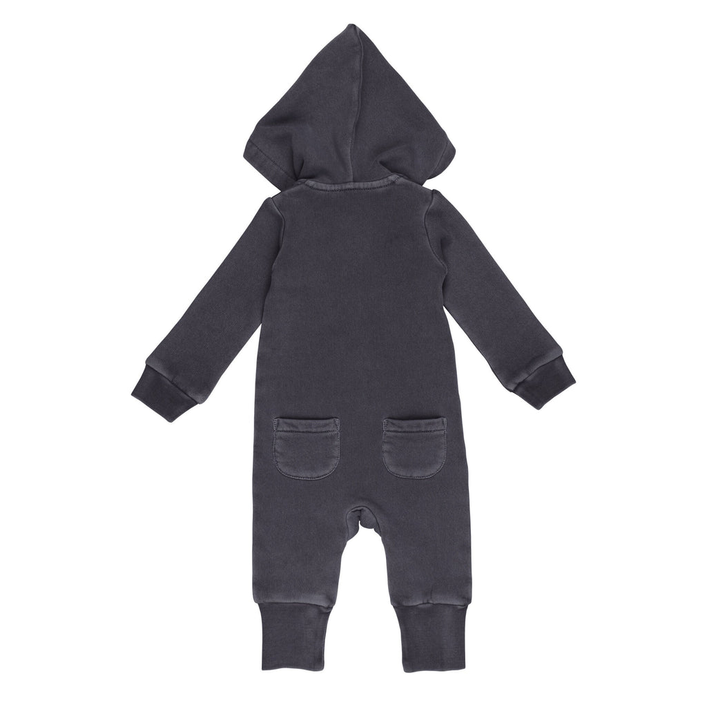 Coal | Organic Cozy Zipper Romper