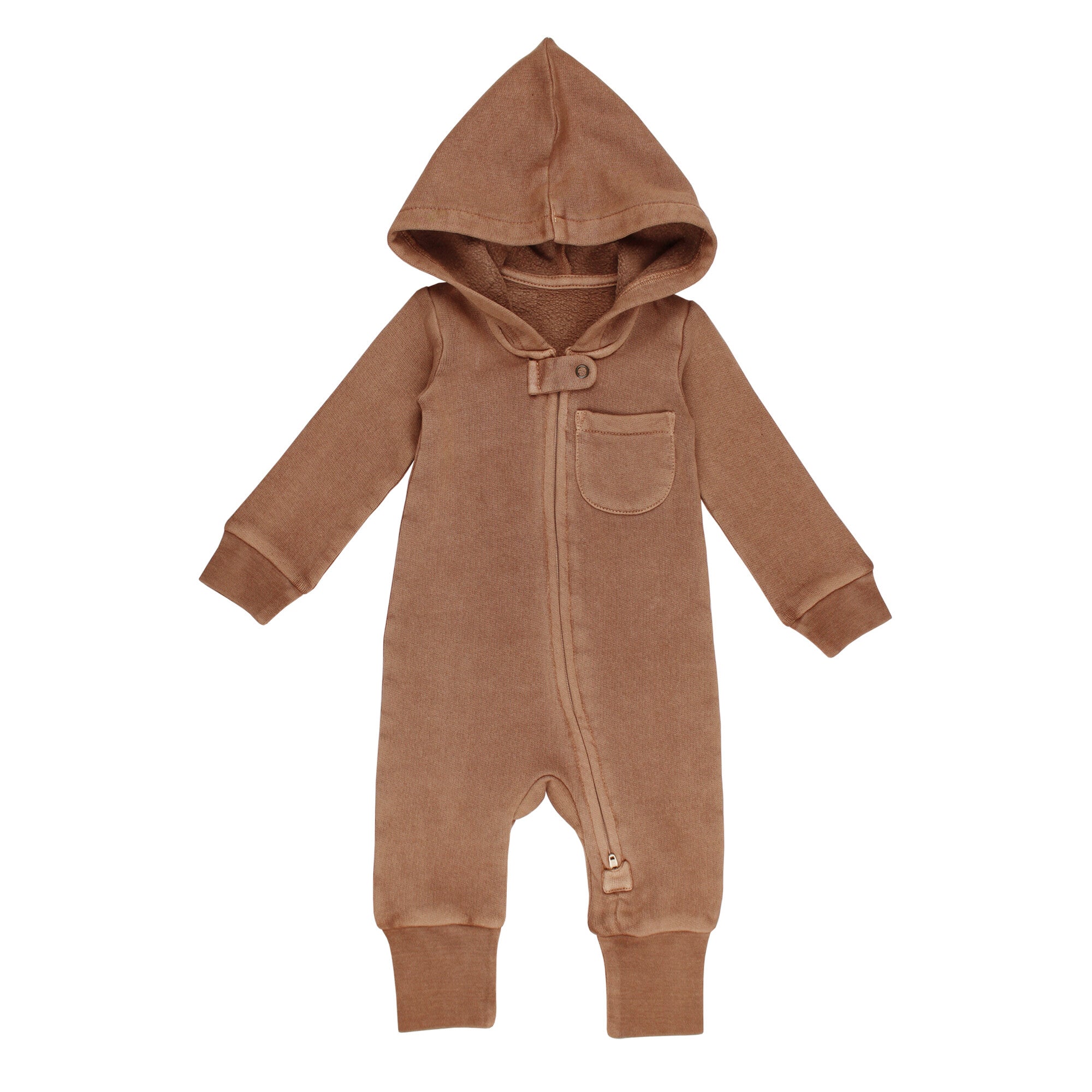Latte | Organic Cozy Zipper Romper