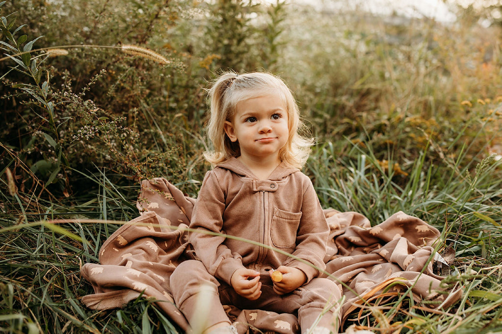Latte | Organic Cozy Zipper Romper
