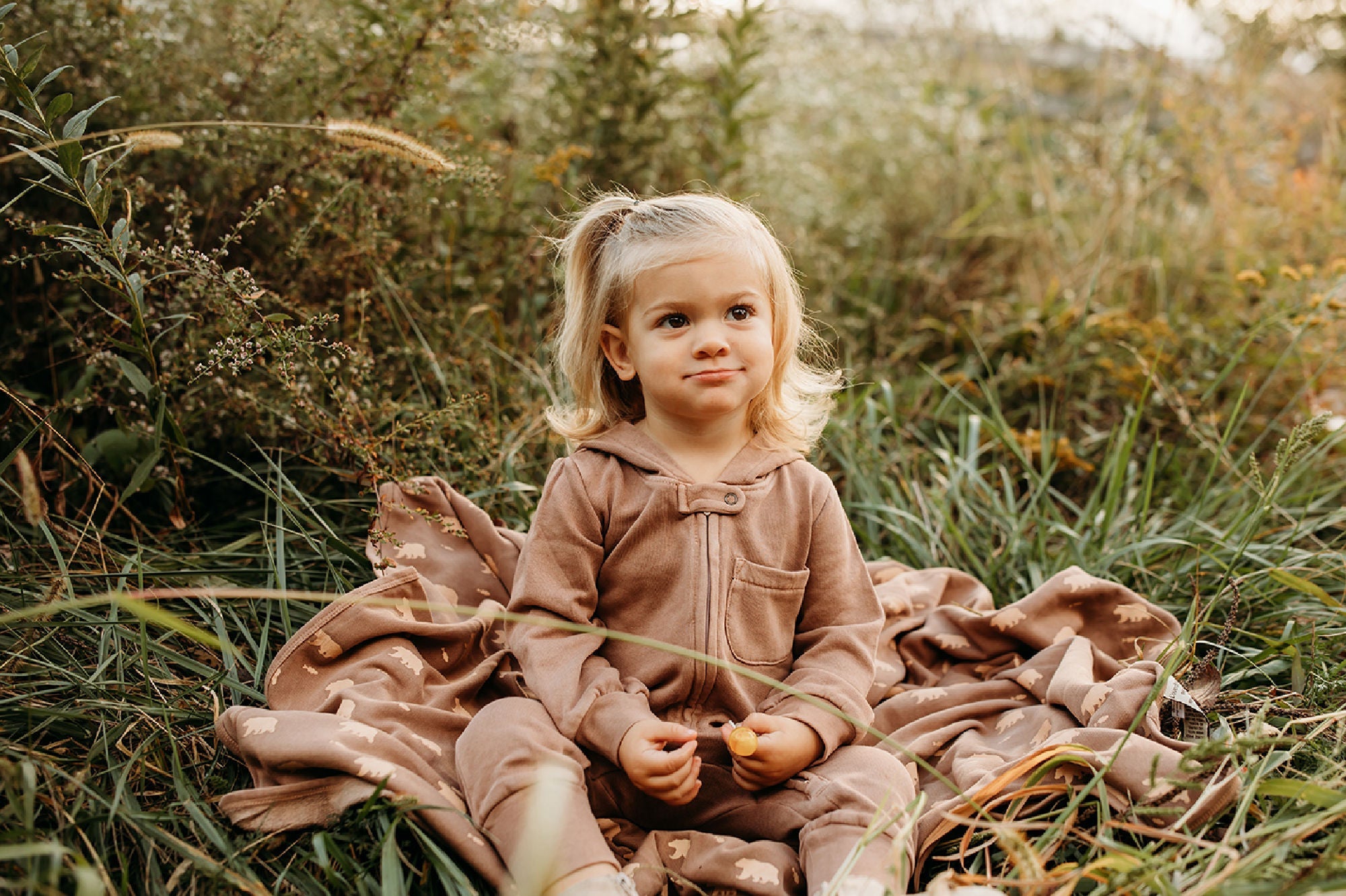 Latte | Organic Cozy Zipper Romper