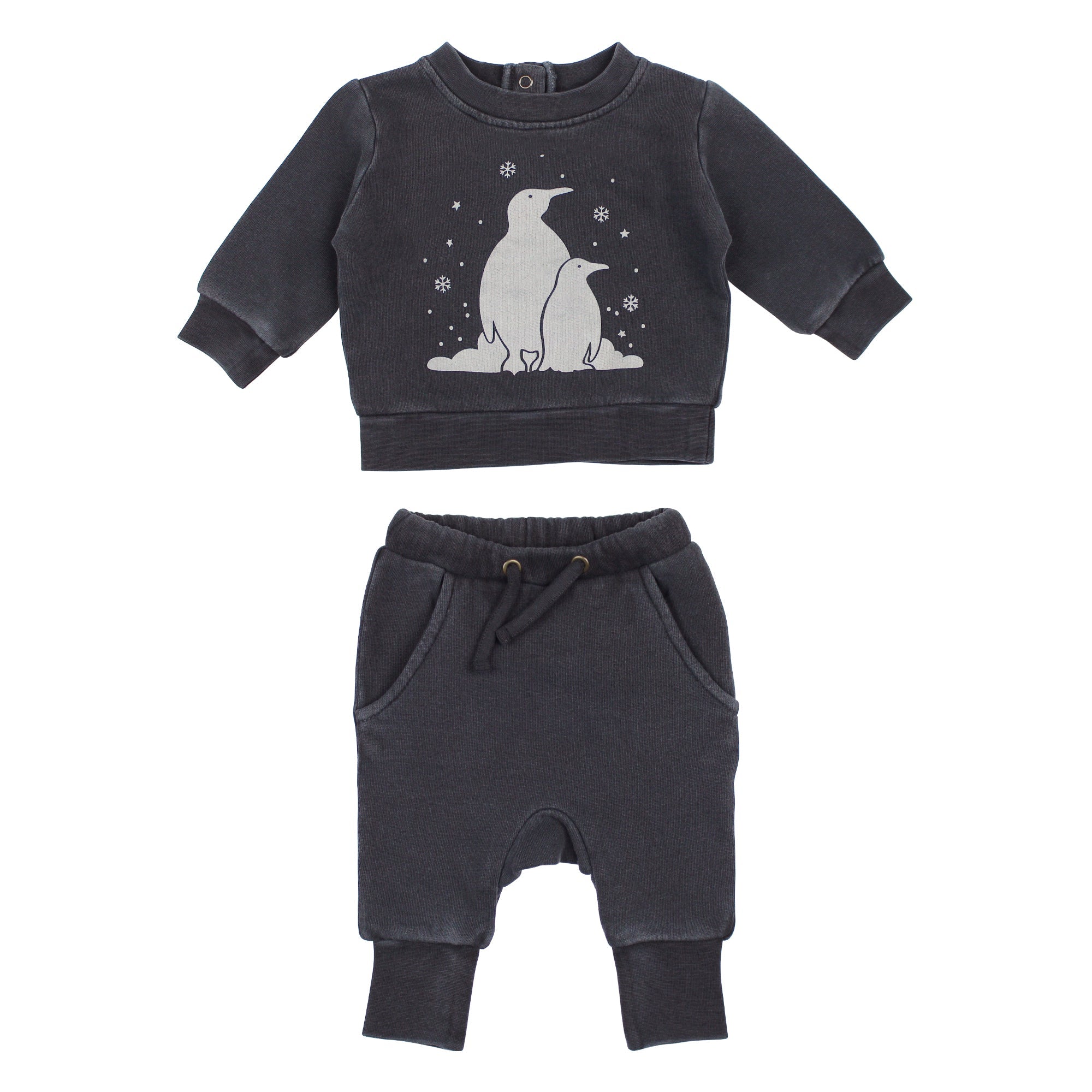 Coal Penguin | Organic Cozy Graphic Sweatshirt & Jogger Set