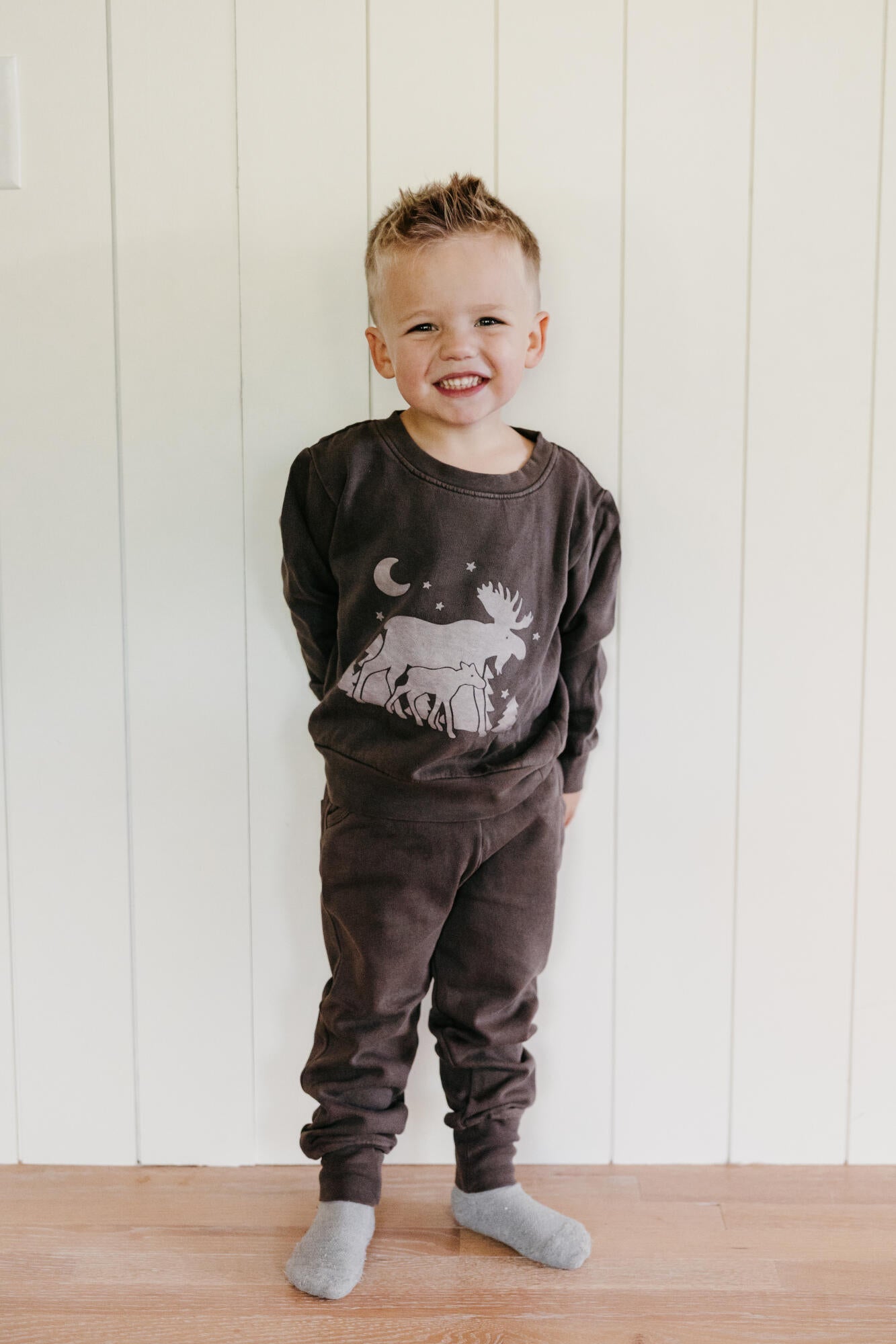 Bark Moose | Kids' Organic Cozy Graphic Sweatshirt & Jogger Set