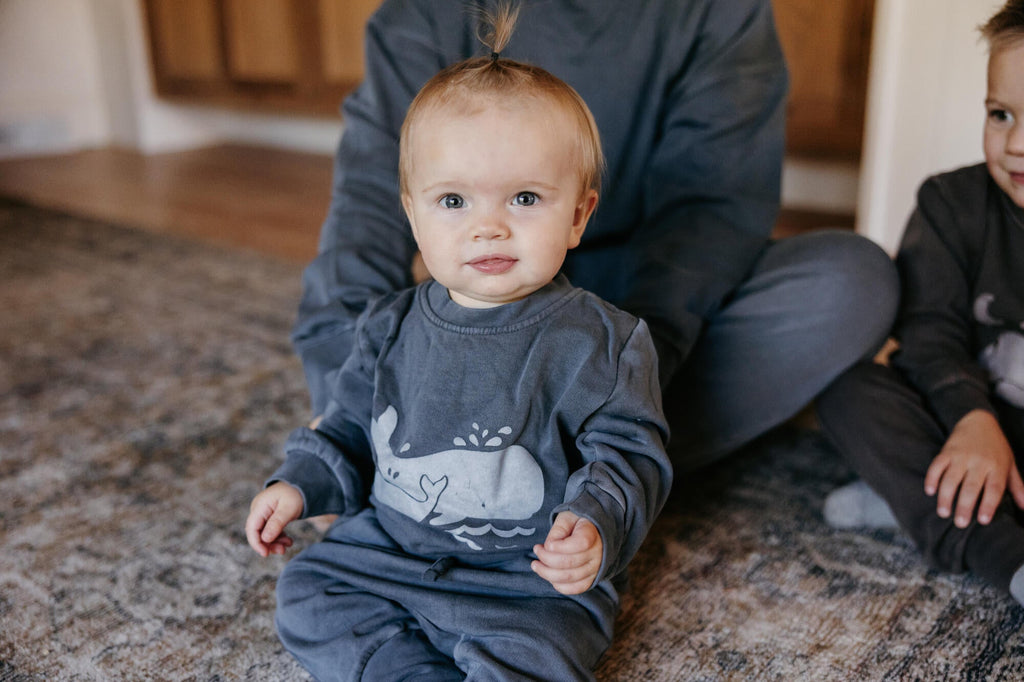 Moonstone Whale | Organic Cozy Graphic Sweatshirt & Jogger Set