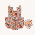 Muslin Bubble Romper + Flower Teether Set