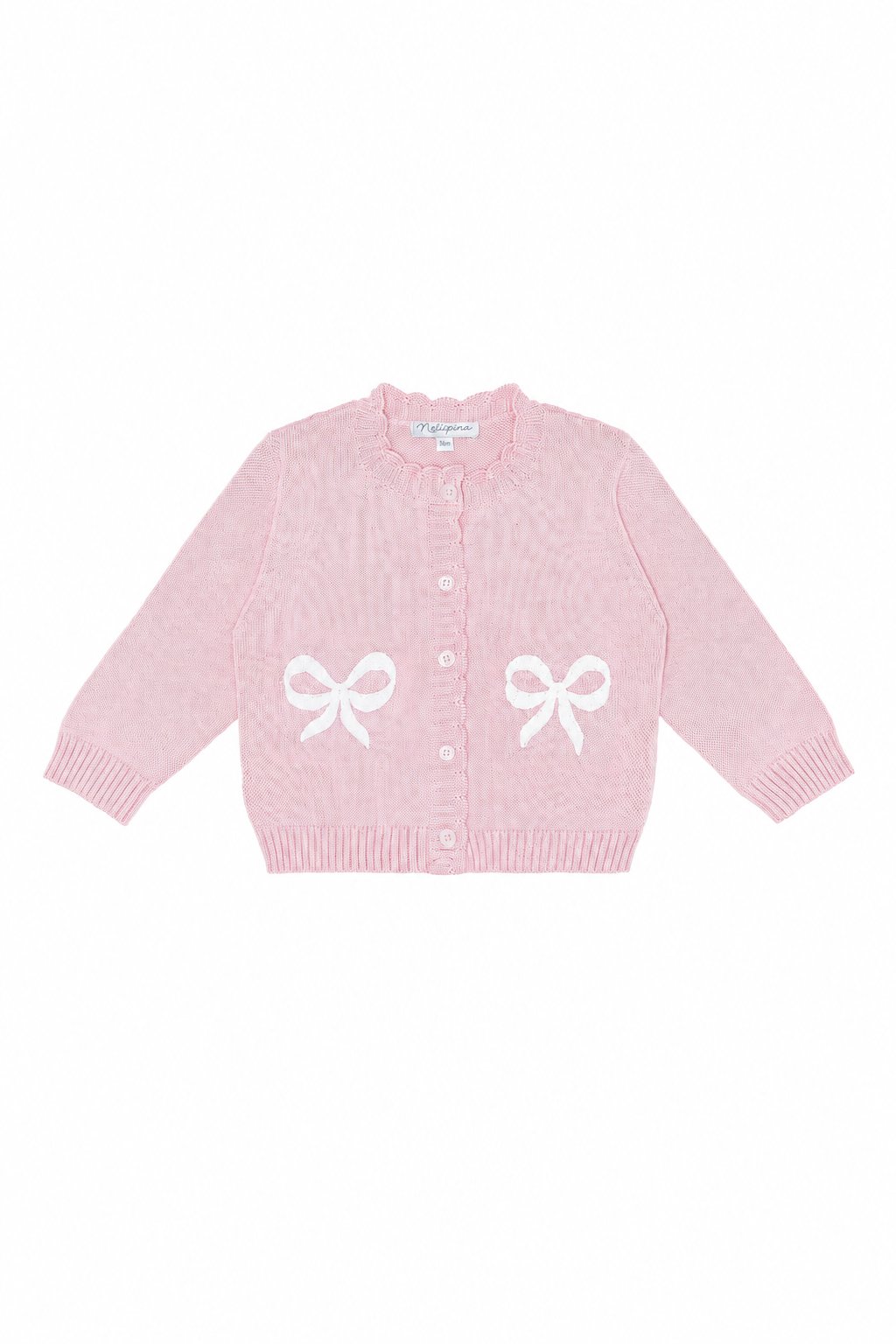 Charming Bow Embroidered knit Cardigan