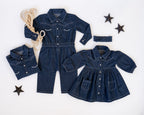 True Blue | Baby Western Denim Long-Sleeve Dress