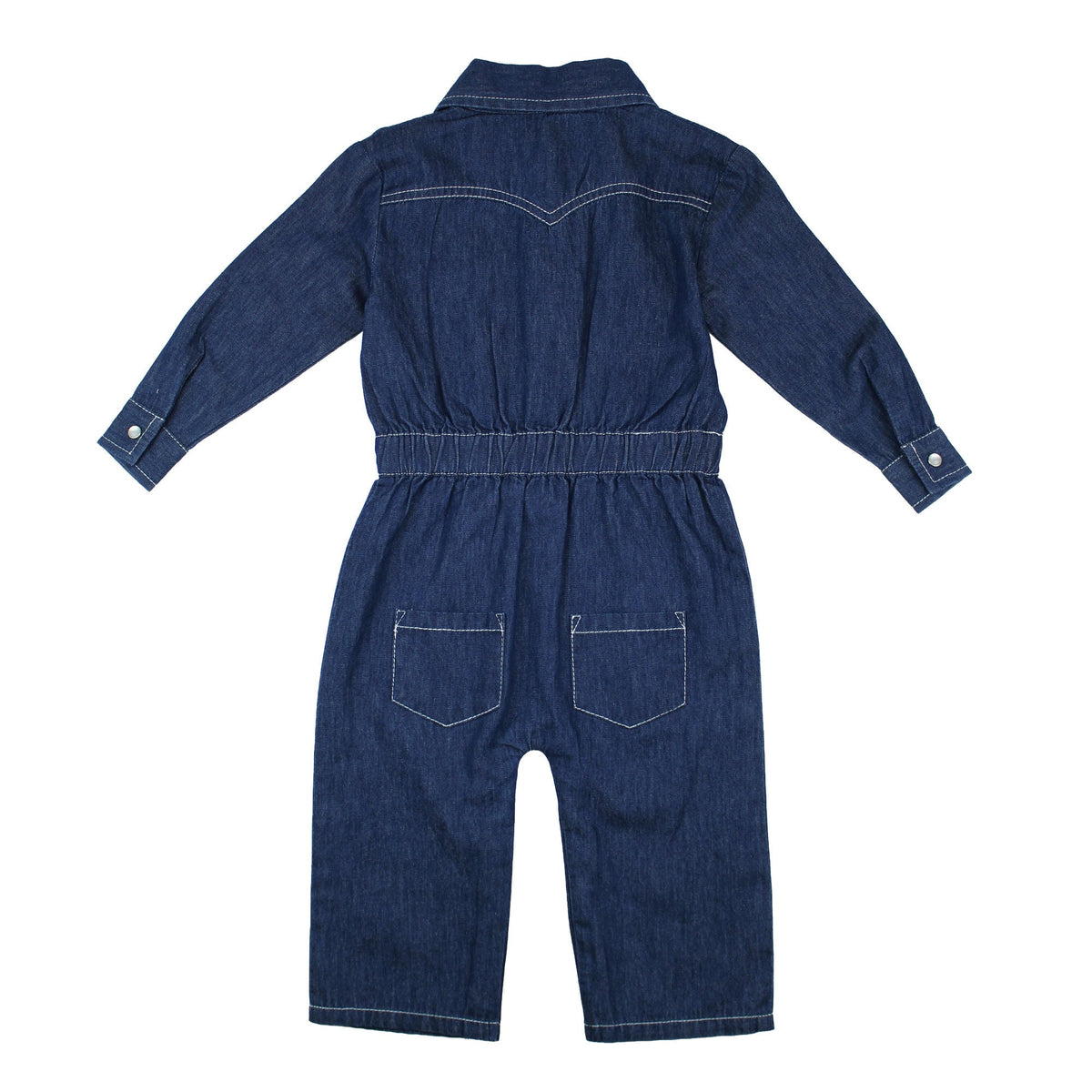 True Blue | Baby Western Denim Long-Sleeve Romper