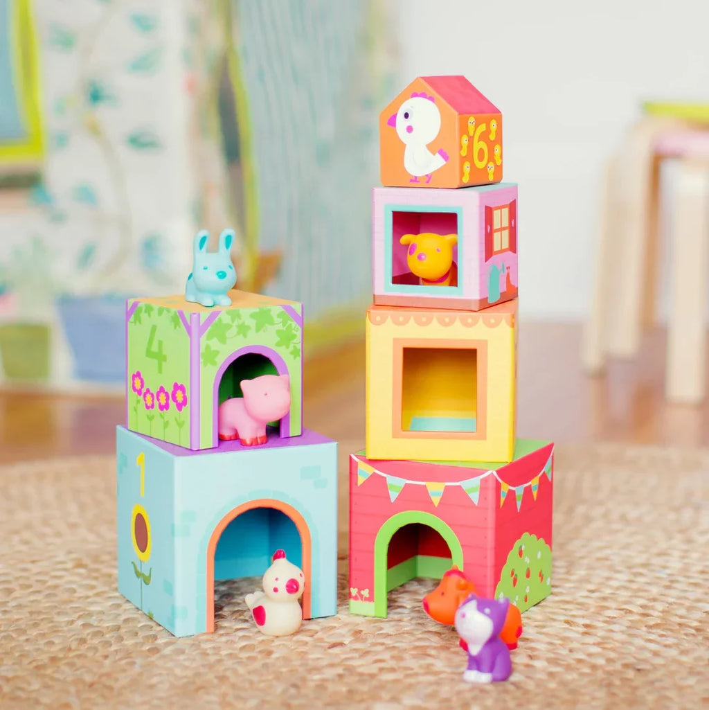 Topanifarm Nest and Stack Blocks + Animals