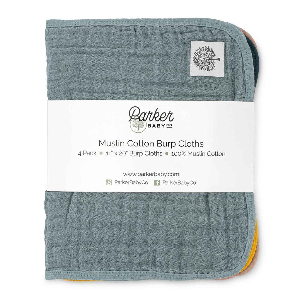 Muslin Burp Cloths (4 Pack)