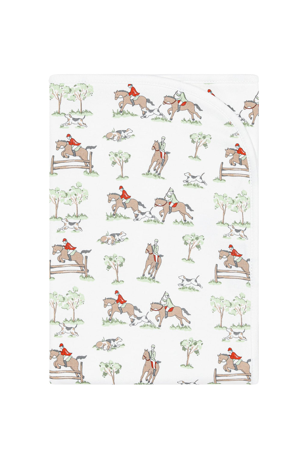 Equestrian Chase Receiving Blanket