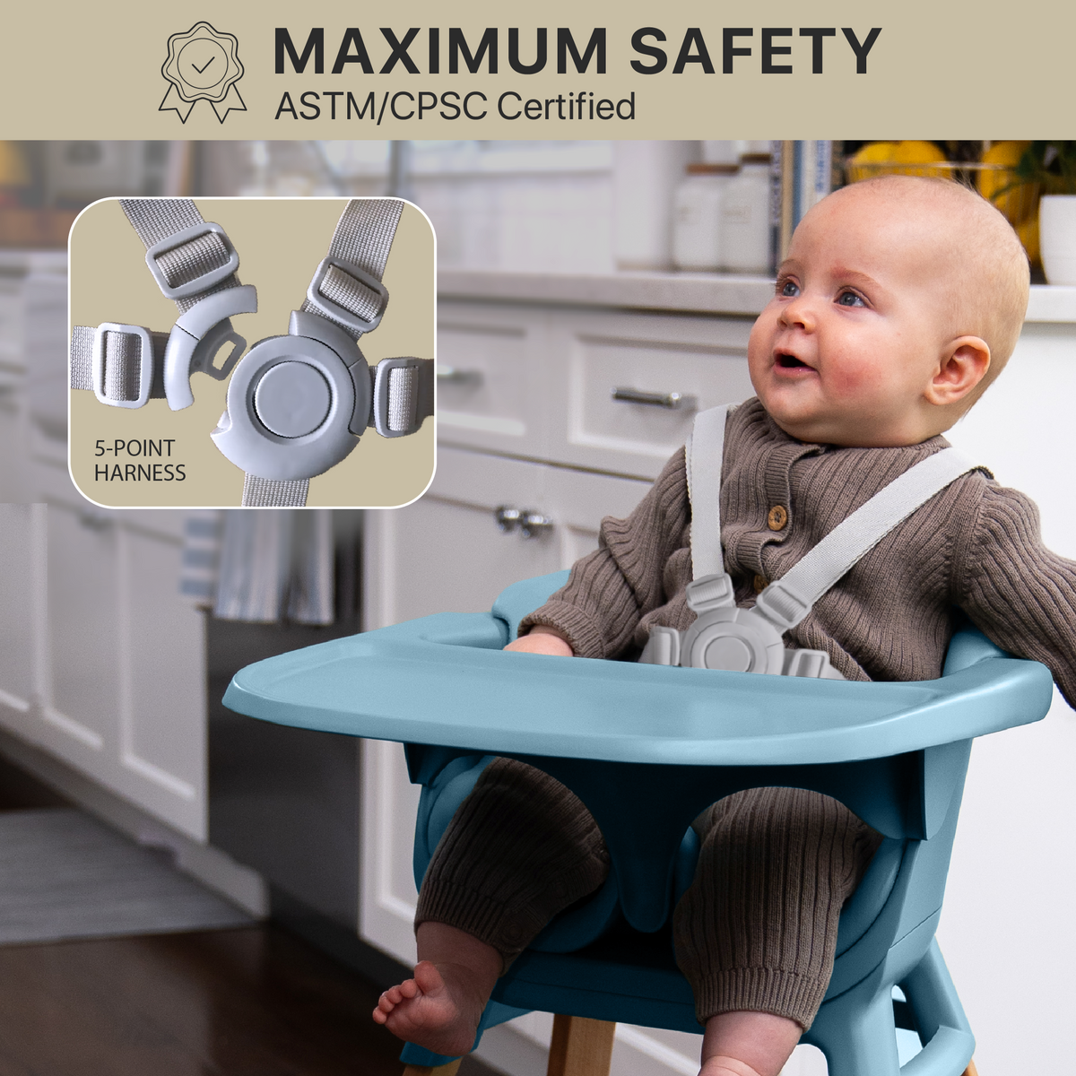 Evrloop Sustainable 3-in-1 High Chair - Design that Grows with Your Child