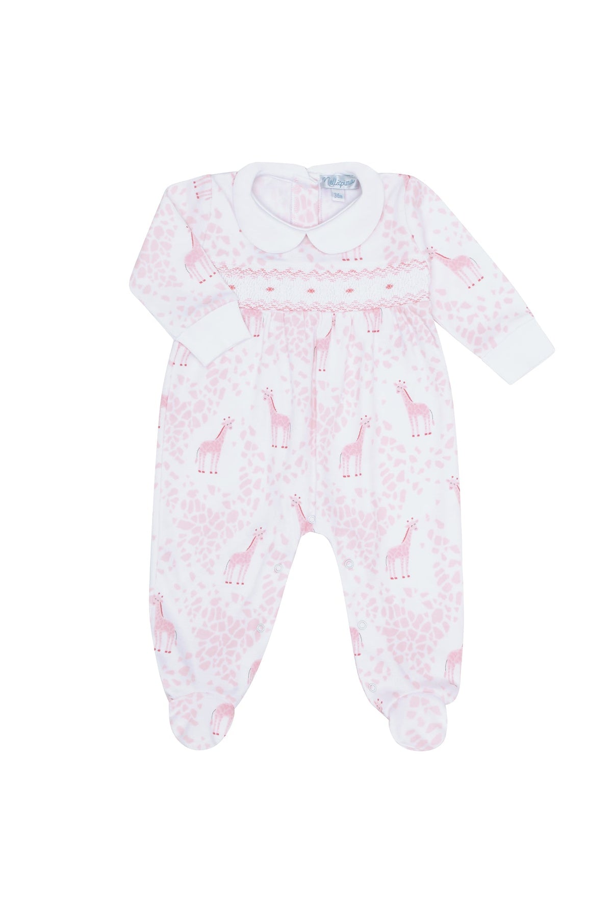 Giraffe Print Smocked Footie