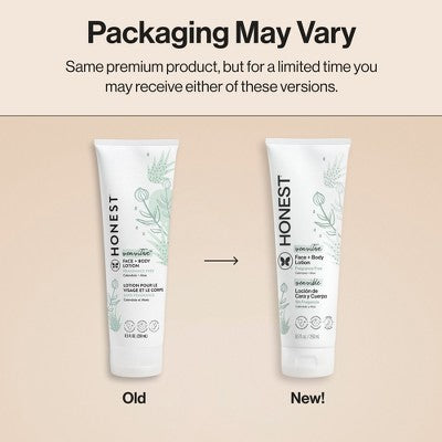 The Honest Company Sensitive Face + Body Lotion Fragrance Free - 8.5 fl oz: Moisturizing, Dye-Free, Paraben-Free, Silicone-Free