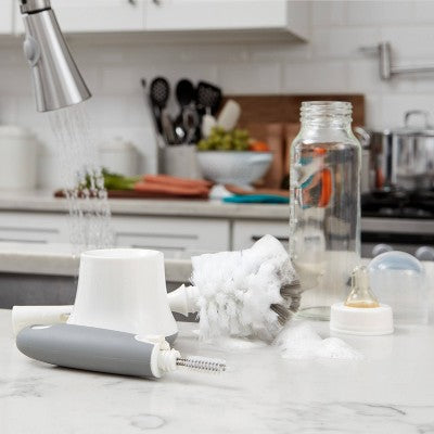 OXO Tot Bottle Brush with Stand - Gray: Cleaning Tools and Accessories