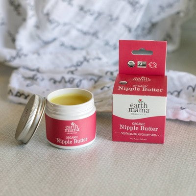 Earth Mama Organic Nipple Butter for Breastfeeding - 2 fl oz: Moisturizing, Soothing, Petroleum-Free, Non-Toxic