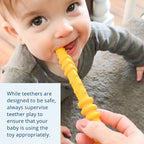 Re-Play Assorted Teether Straws with Cleaning Brush - 4pk: Soft Silicone Rattles for Infants, Baby Teething Aid