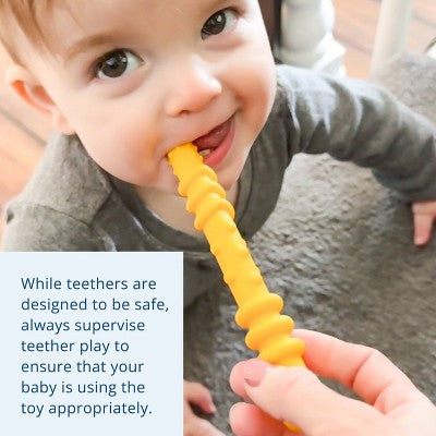 Re-Play Assorted Teether Straws with Cleaning Brush - 4pk: Soft Silicone Rattles for Infants, Baby Teething Aid