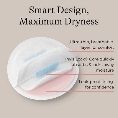 Lansinoh Stay Dry Disposable Nursing Pads for Breastfeeding, Leakproof