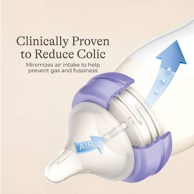 Lansinoh Anti-Colic Baby Bottles with Nipples - 3pk