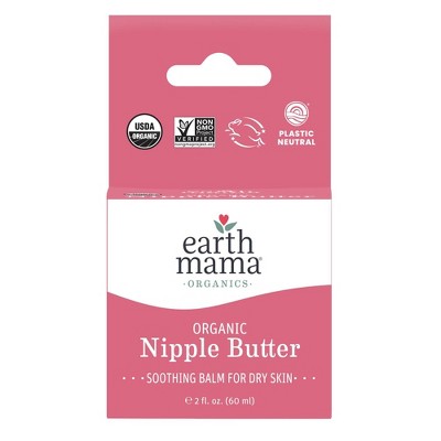 Earth Mama Organic Nipple Butter for Breastfeeding - 2 fl oz: Moisturizing, Soothing, Petroleum-Free, Non-Toxic