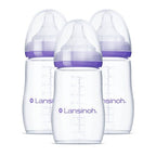 Lansinoh Anti-Colic Baby Bottles with Nipples - 3pk