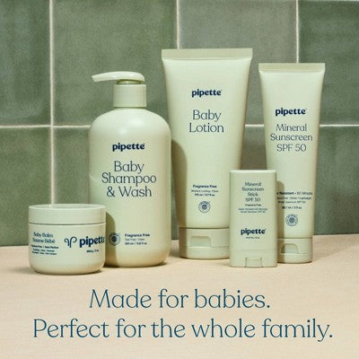 Pipette Baby Lotion Fragrance Free - 5.7 fl oz: Hypoallergenic, Sulfate-Free, Mineral Oil-Free, Vegan