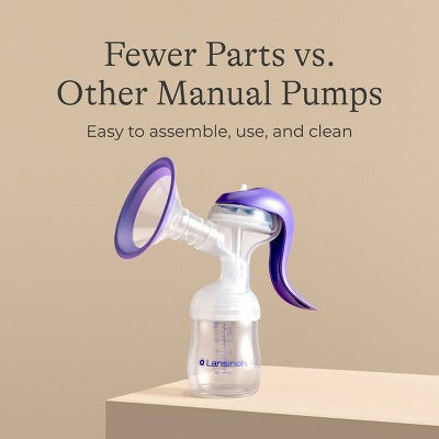 Lansinoh Manual Breast Pump with 5oz Baby Bottle and Slow Flow Nipple