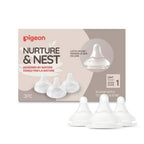 Pigeon Nurture & Nest Anti-colic Silicone Bottle Nipples with Latch-On Line