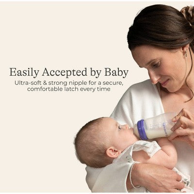 Lansinoh Anti-Colic Baby Bottles with Nipples - 3pk