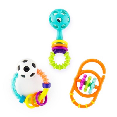 Sassy Toys My First Rattles Newborn Gift Set - 3ct: Developmental Plastic Baby Toys for Creative Thinking