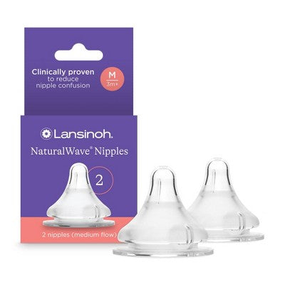 Lansinoh Anti-Colic Silicone Baby Bottle Nipples - 2pk